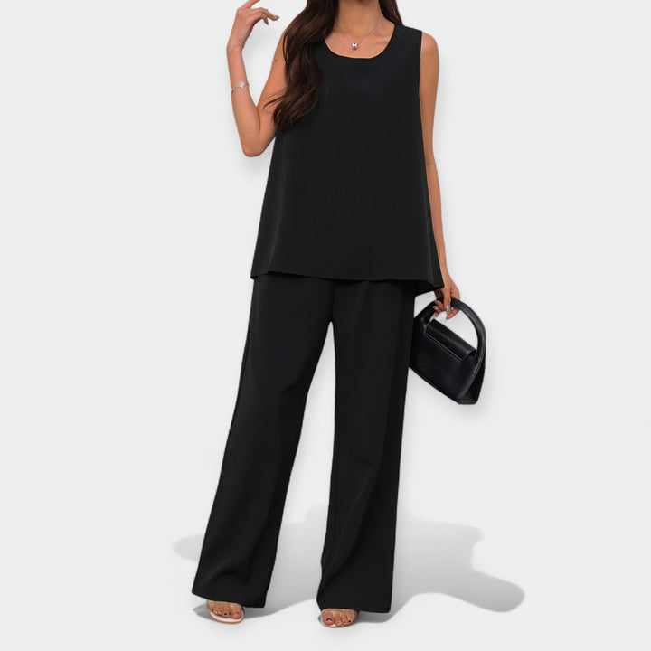 Sleeveless Top & Wide Pants Set