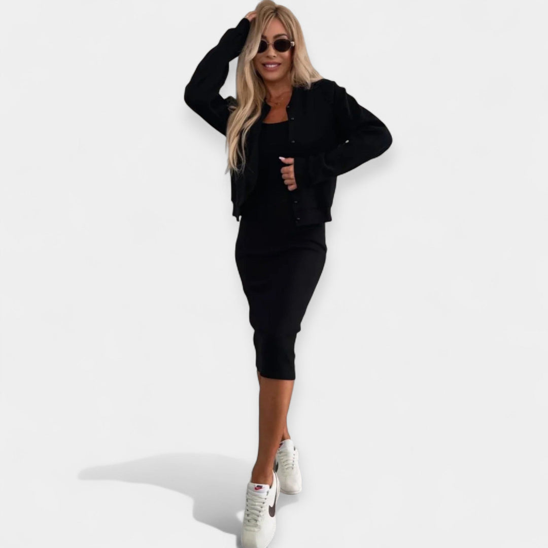 Ribbed Dress & Jacket Set
